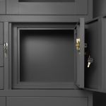 JAN NOWAK metāla biroja dokumentu skapis ar seifu FILIP: antracīts