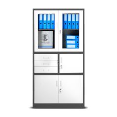 JAN NOWAK metal office filing cabinet with safe FILIP: anthracite-white 2