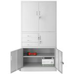JAN NOWAK metal office filing cabinet with safe FILIP II: gray