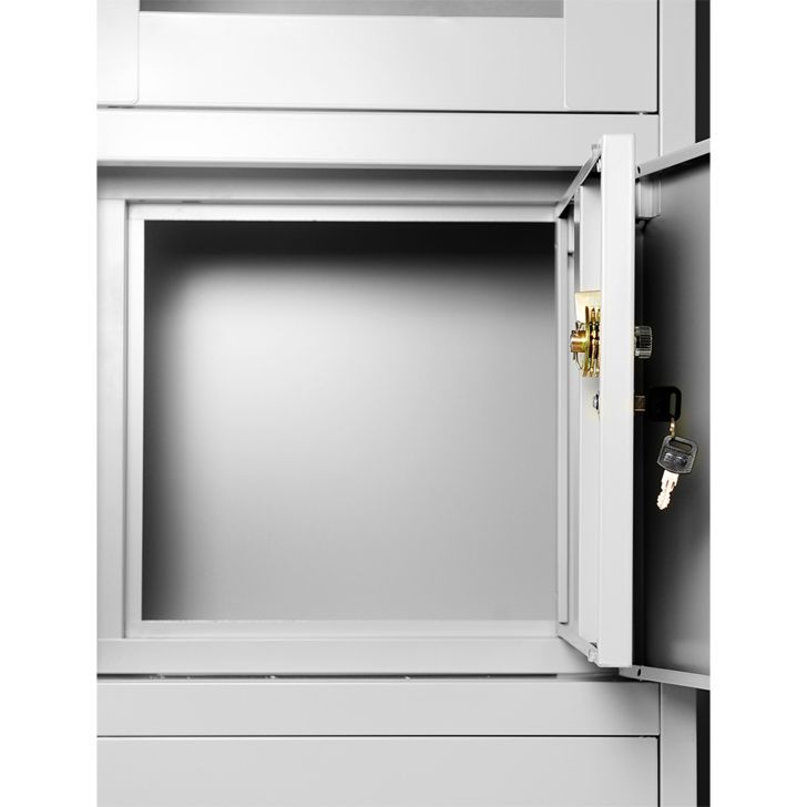 JAN NOWAK metal office filing cabinet with safe FILIP II: gray