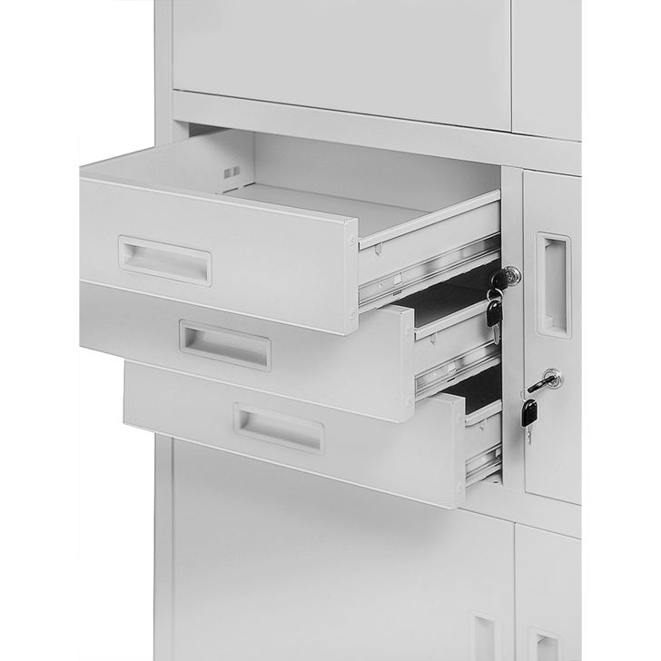 JAN NOWAK metal office filing cabinet with safe FILIP II: gray