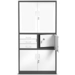 JAN NOWAK metal office filing cabinet with safe FILIP II: anthracite-white