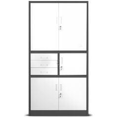 JAN NOWAK metal office filing cabinet with safe FILIP II: anthracite-white 2