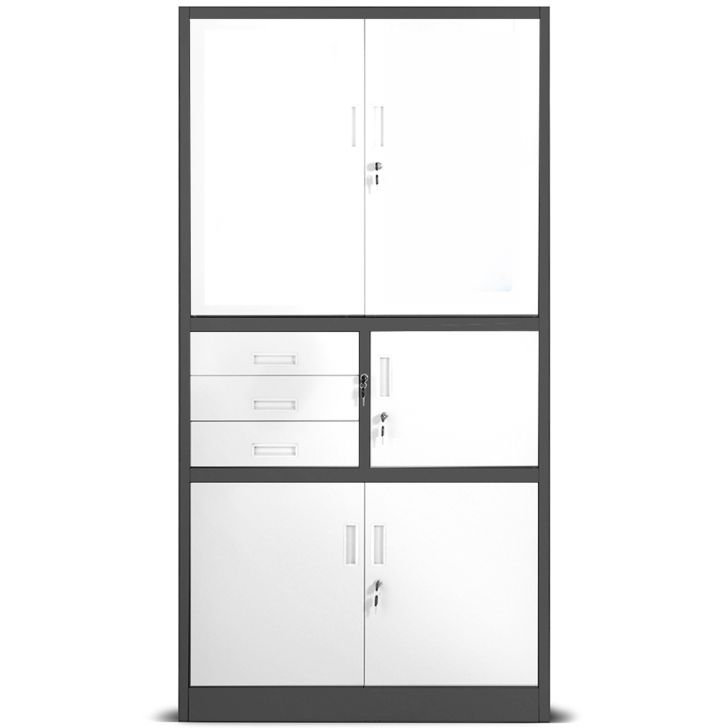 JAN NOWAK metal office filing cabinet with safe FILIP II: anthracite-white