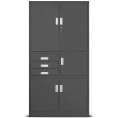 JAN NOWAK metal office filing cabinet with safe FILIP II: anthracite 2