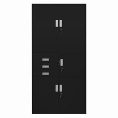 JAN NOWAK metal office filing cabinet with safe FILIP II: black 2