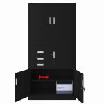 JAN NOWAK metal office filing cabinet with safe FILIP II: black