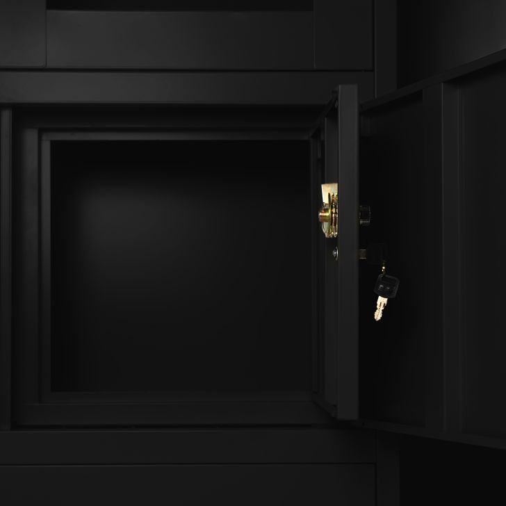 JAN NOWAK metal office filing cabinet with safe FILIP II: black