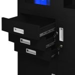 JAN NOWAK metal office filing cabinet with safe FILIP II: black