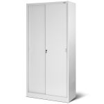 JAN NOWAK metal office cabinet with sliding doors KUBA: gray
