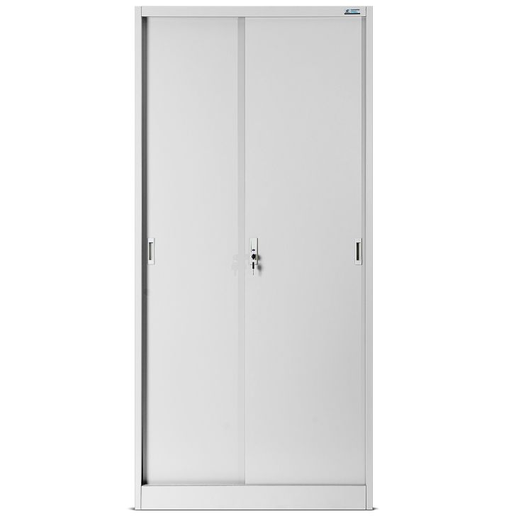 JAN NOWAK metal office cabinet with sliding doors KUBA: gray