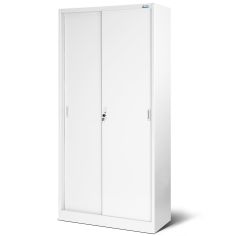 JAN NOWAK metal office cabinet with sliding doors KUBA: white 2