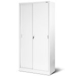 JAN NOWAK metal office cabinet with sliding doors KUBA: white