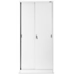 JAN NOWAK metal office cabinet with sliding doors KUBA: white