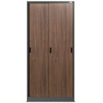JAN NOWAK Eco Design metal office cabinet with sliding doors KUBA: anthracite/walnut