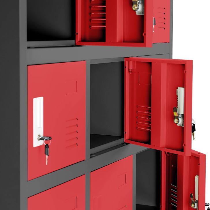 JAN NOWAK KAROL compartment storage cabinet: anthracite-red
