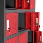 JAN NOWAK KAROL compartment storage cabinet: anthracite-red