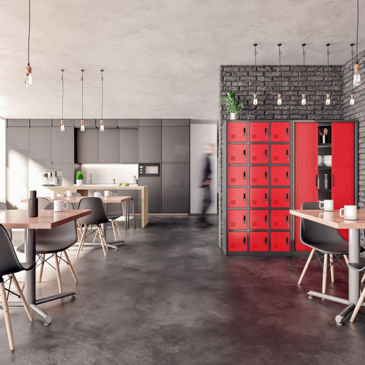 JAN NOWAK KAROL compartment storage cabinet: anthracite-red