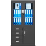 JAN NOWAK metal office glass door file cabinet with drawers WIOLA: anthracite
