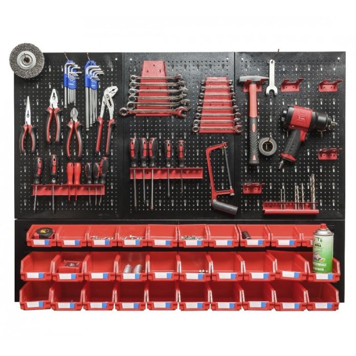 Workshop furniture set Henry and metal shelf for tools (52 pcs.)