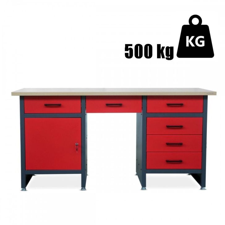 Workshop furniture set Frank and metal shelf for tools (52 pcs.)