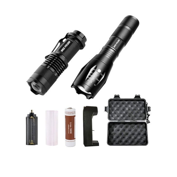 CREE LED zoom tactical flashlights, set of 2