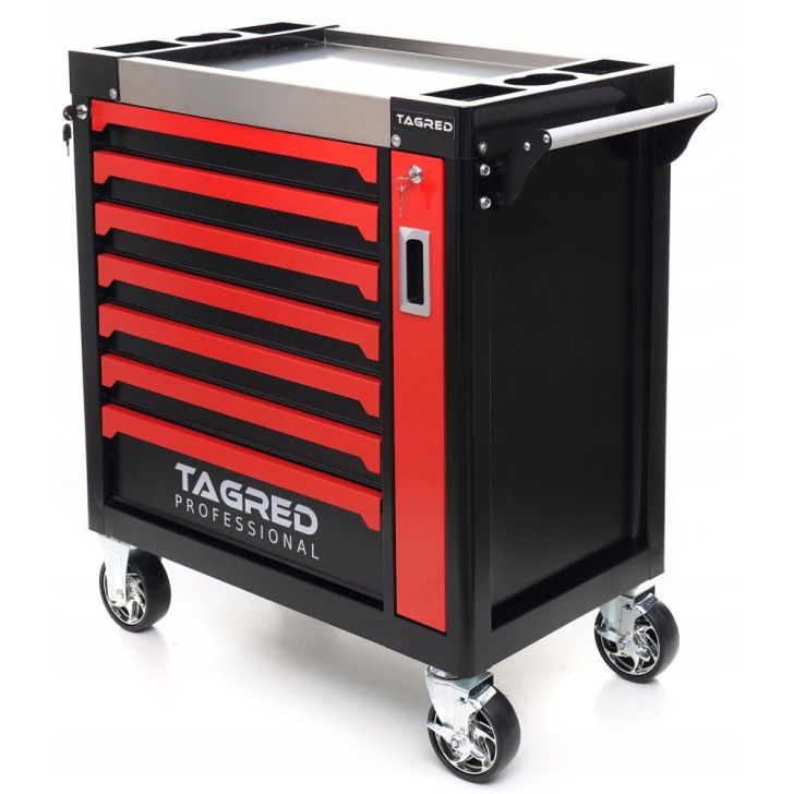 Tool cabinet 7 drawers, 2 compartments, steel top