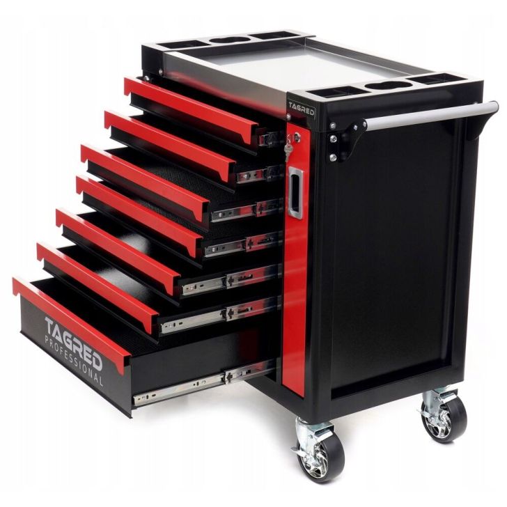 Tool cabinet 7 drawers, 2 compartments, steel top