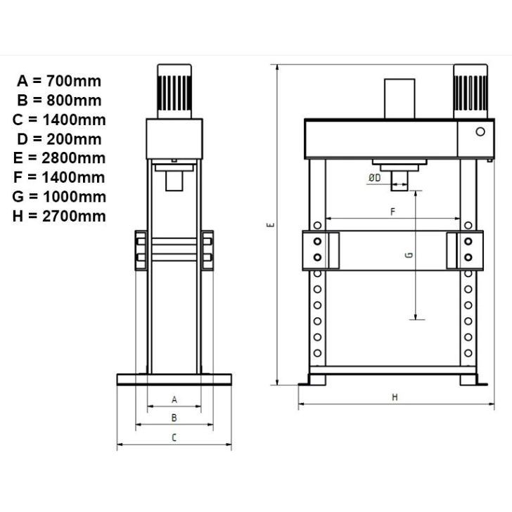 400T WP400HPRK Electric Workshop Hydraulic Press