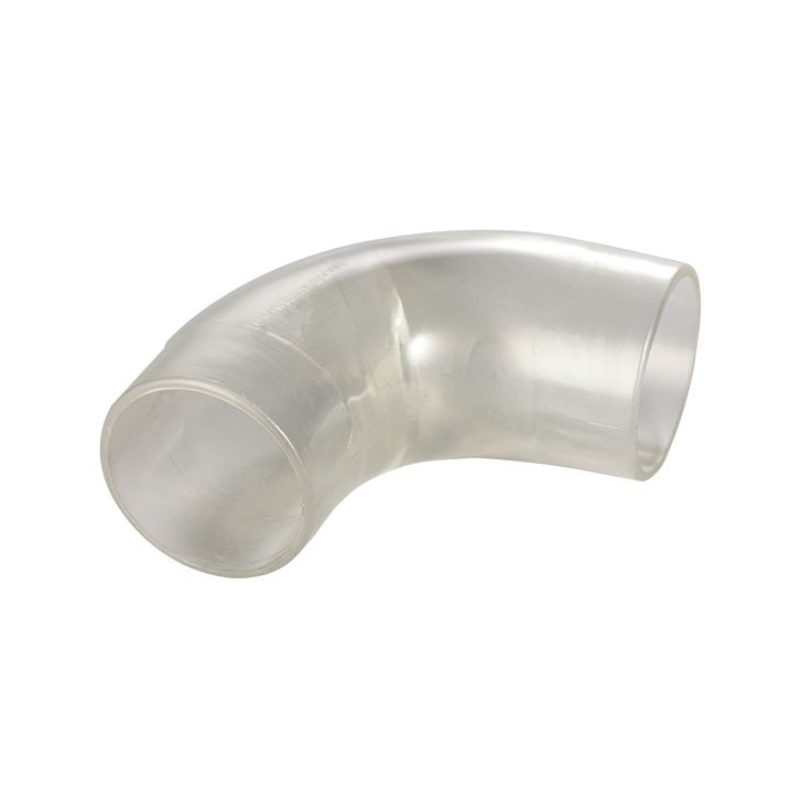 2.5 inch clear plastic 90 degree elbow - CLEAR ONLY