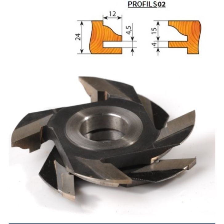 Milling head furniture profile no.2, 125x30x26 mm Z4 (set)