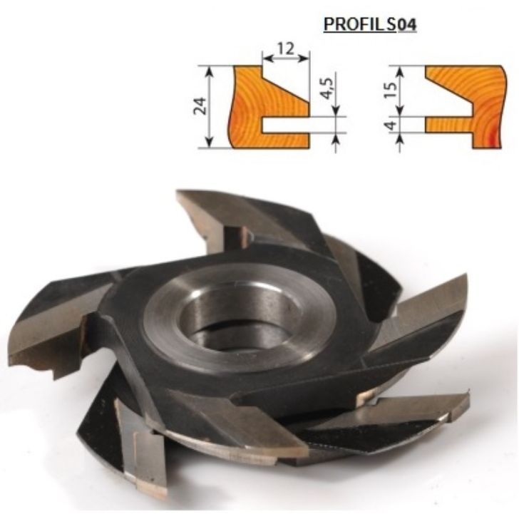 Milling head furniture profile no.4, 125x30x26 mm Z4 (set)