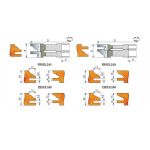 Milling heads for furniture - profile no.2, 140x30x26 mm Z4 (set)