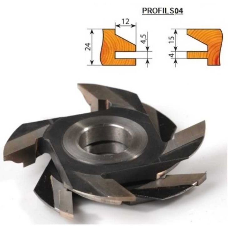 Milling heads for furniture - profile no.4, 140x30x26 mm Z4 (set)