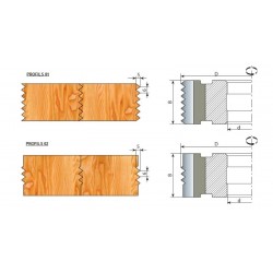 Saaudzēšanas frēzgalva profils nr.2, D125, d32, 60mm, Z4, HSS