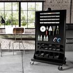 Instrumentu panelis uz riteņiem MARIUSZ, 965 x 1555 x 610 mm, All Black