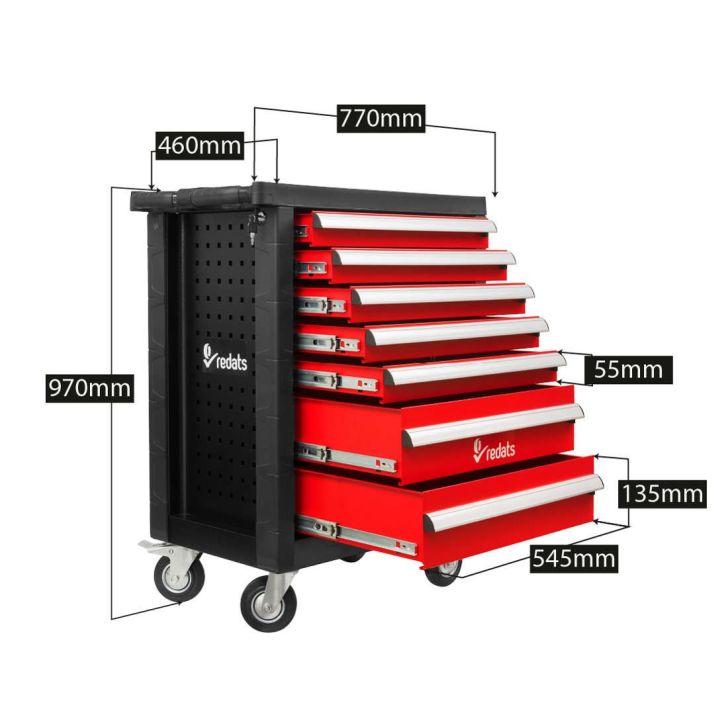Tool trolley empty, 7 drawers