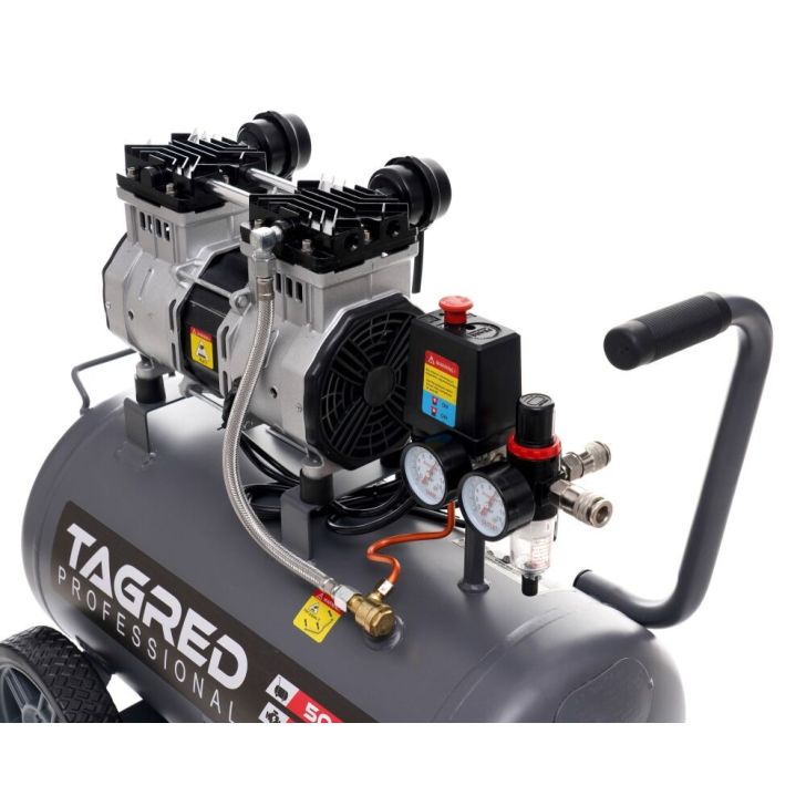 Compressor without oil 50L, 290 l/min, 2.0 kW/1.5 kW, 2 cylinders, 230V, 10 bar
