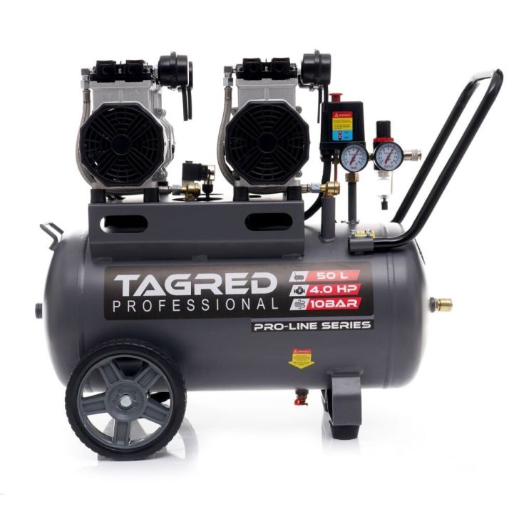 Compressor without oil 50L, 576 l/min, 2x2.0 kW/2x1.5 kW, 4 cylinders, 230V, 10 bar