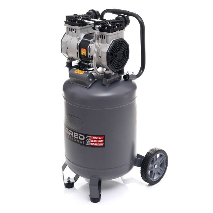 Oil-free compressor 50L, 290 l/min, 2.0 kW, 2 cylinders, 230V, 10 bar
