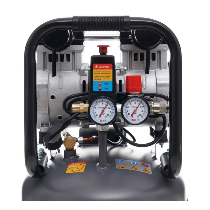 Компрессор без масла 50л, 290 л/мин, 2,0 кВт, 2 цилиндра, 230В, 10 бар