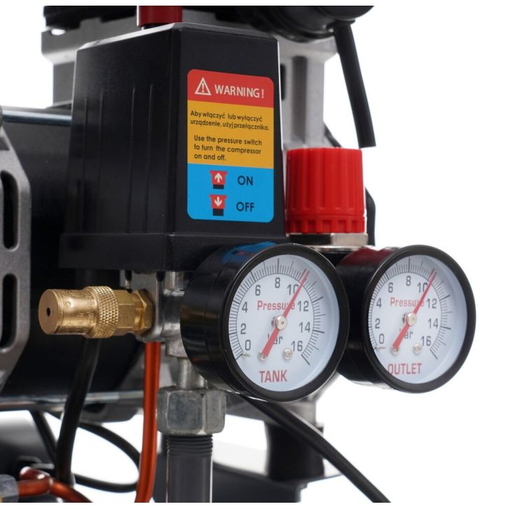 Kompresors bez eļļas 50L, 290 l/min, 2.0 kW, 2 cilindri, 230V, 10 bar