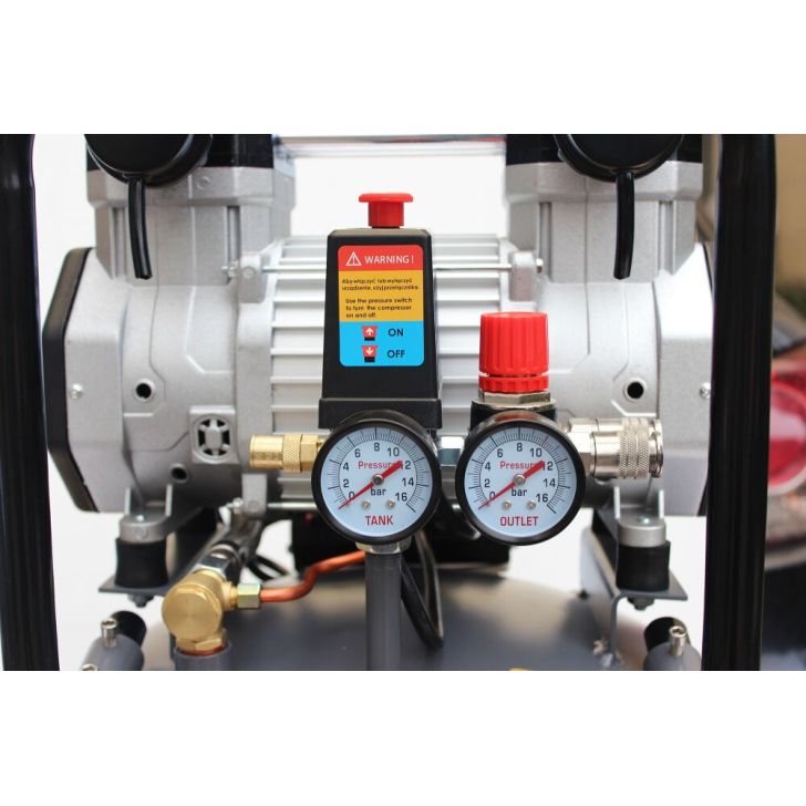 Compressor without oil 100L, 394 l/min, 3.0 kW/2.2 kW, 2 cylinders, 230V, 10 bar