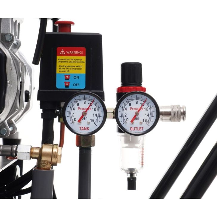 Compressor 50L, 455 l/min, 2x1.5 kW, 4 cylinders, 230V, 10 bar