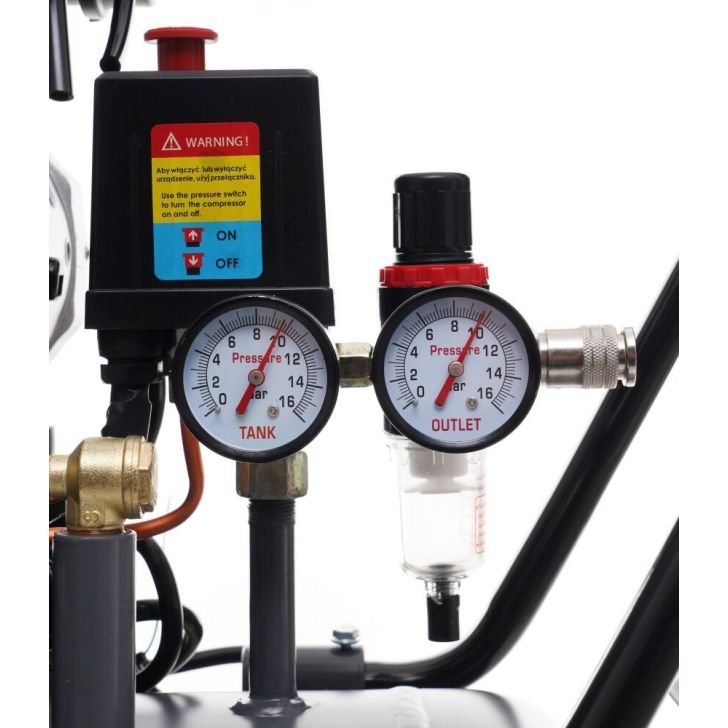 Компрессор 100л, 580 л/мин, 2x2,0 кВт/2x1,5 кВт, 4 цилиндра, 230В, 10 бар