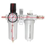 Air reducer with water separator 1/4" filter, lubricator