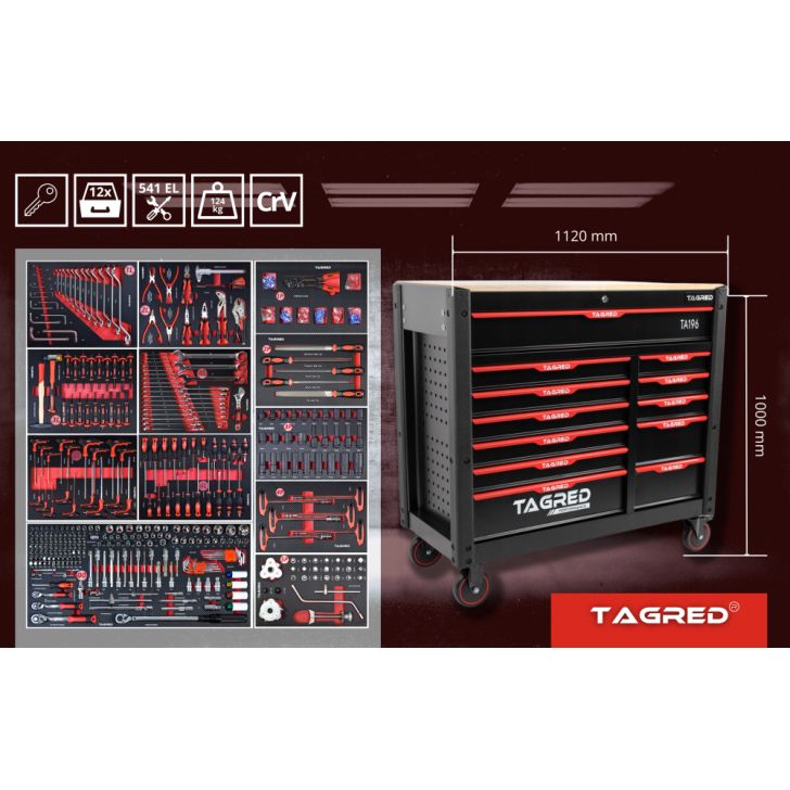 Tool trolley with XXL tools 541 pcs.