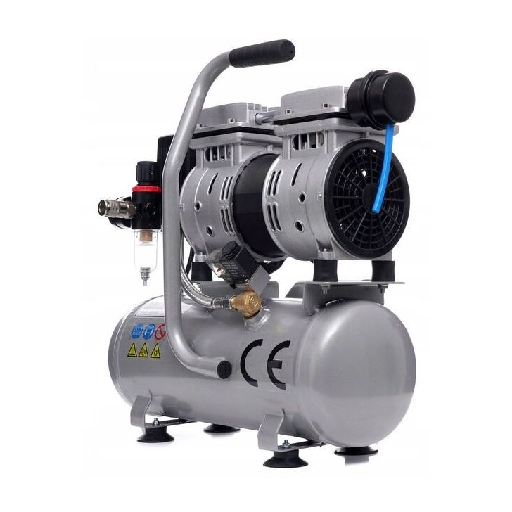 Oil-free compressor 6L, 150 l/min, 550 W, 2 cylinders, 230V, 8 bar