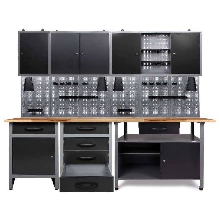 Workshop furniture set Tinkerer 240 cm 3 cabinets