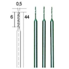 HSS 0.5mm spirālurbji, komplekts no 3 gab, PROXXON MICROMOT System, smalkmehāniķiem